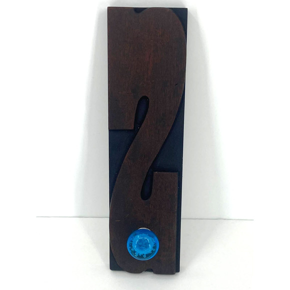 NY Times Antique Print Block Letter "S" Wood Type Repurposed Knob Hanger RARE - Picture 6 of 6